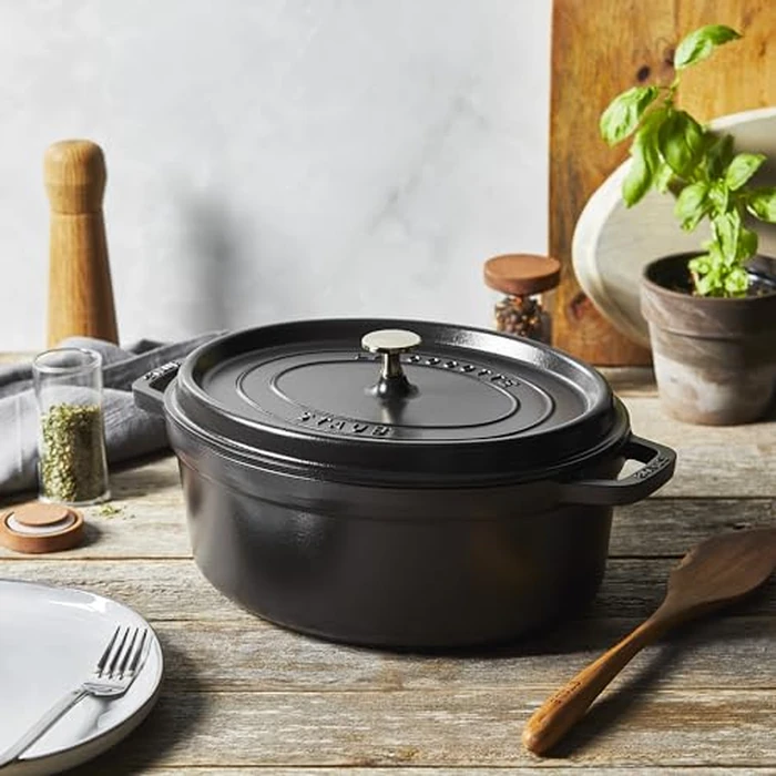 ZWILLING J.A. HENCKELS 40509-319 Staub Oval Cocotte 5.7 qt./5.5 L, Large, Black by STAUB - Image 7