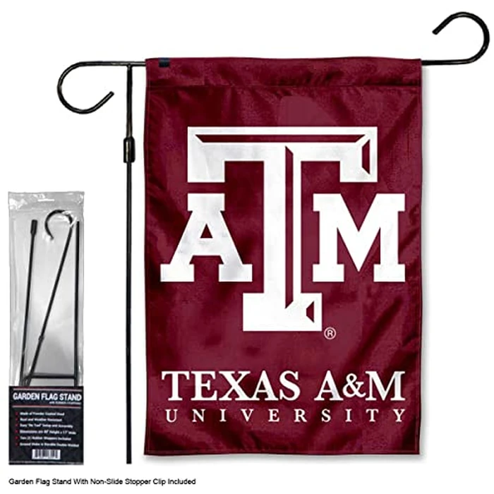Texas A&M Aggies Wordmark Garden Banner Flag with Stand Pole Holder by College Flags & Banners Co. - Image 2