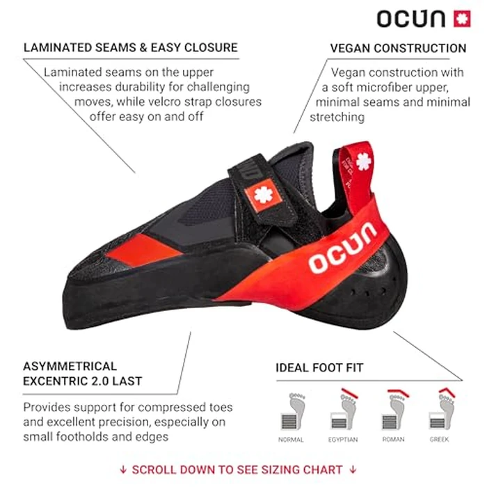 Ocun Unisex Diamond S Rock Climbing Shoes for Sport Climbing & Bouldering for Men & Women, Black, 10 by Ocun - Image 2