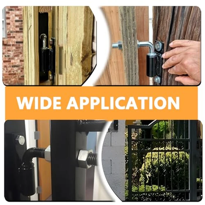 2 Pack Steel J-Bolt Hinge with Plate for Doors Gates,Heavy-Duty Welded Hinge,Heavy-Duty Driveway Gates for Welding on Larger Iron or Steel Gates(Black,B-3/4) by Annrybor - Image 5