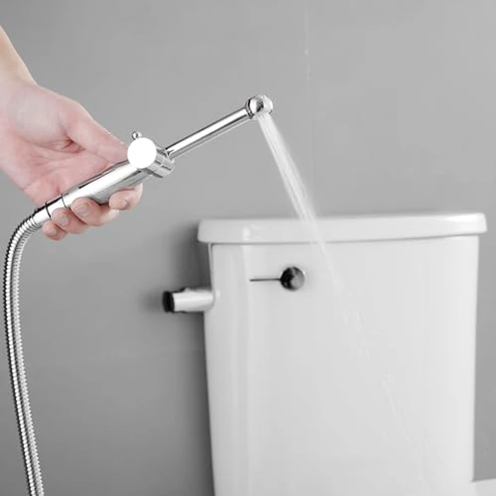 Bathfinesse Bidet Sprayer for Toilet, Solid Brass Handheld Bidet Attachment for Baby/Feminine Wash, Polished Chrome by Bathfinesse - Image 1