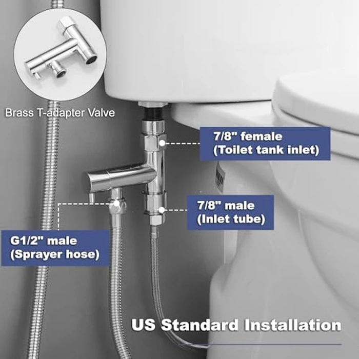 Bathfinesse Bidet Sprayer for Toilet, Solid Brass Handheld Bidet Attachment for Baby/Feminine Wash, Polished Chrome by Bathfinesse - Image 4