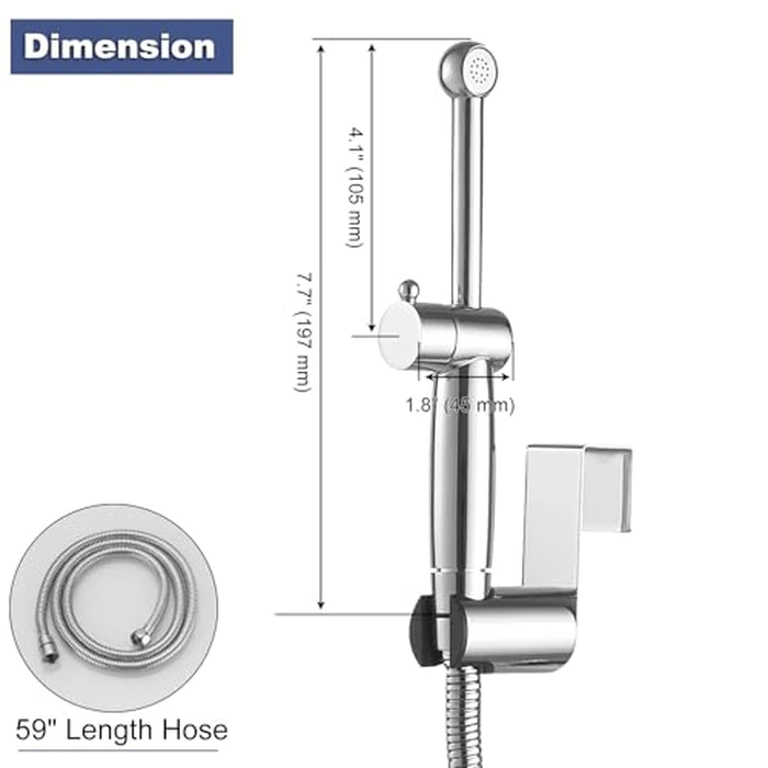 Bathfinesse Bidet Sprayer for Toilet, Solid Brass Handheld Bidet Attachment for Baby/Feminine Wash, Polished Chrome by Bathfinesse - Image 6