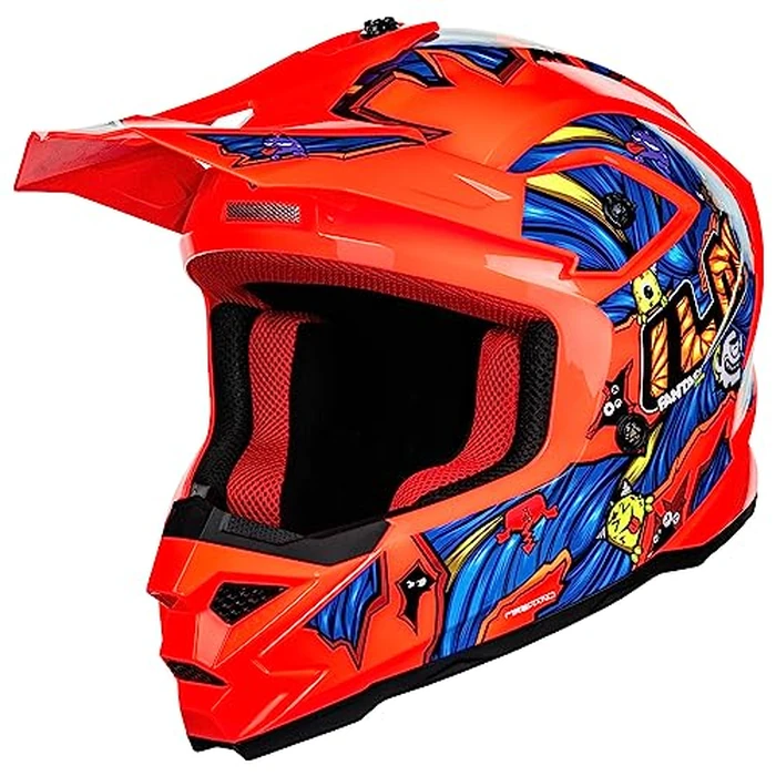 ILM Youth ATV Helmet Kids Dirt Bike Helmet Motorcross BMX Off Road Motorbike Go Kart Casco DOT ECE Model-Z705 (Fantasy Orange, S) by ILM - Image 3