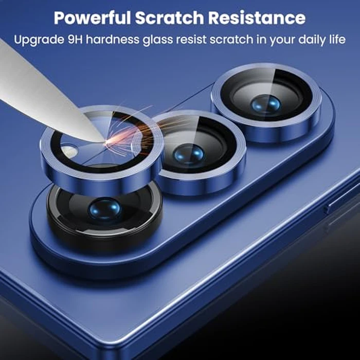 WSKEN for Z Fold 7 Camera Lens Protector Case Cover - Ultra HD Anti-Reflective Tempered Metal Glass Anti Scratch Rear Camera Screen Protector Film for Samsung Galaxy Z Fold 7 5G Accessories,Blue by WSKEN - Image 4