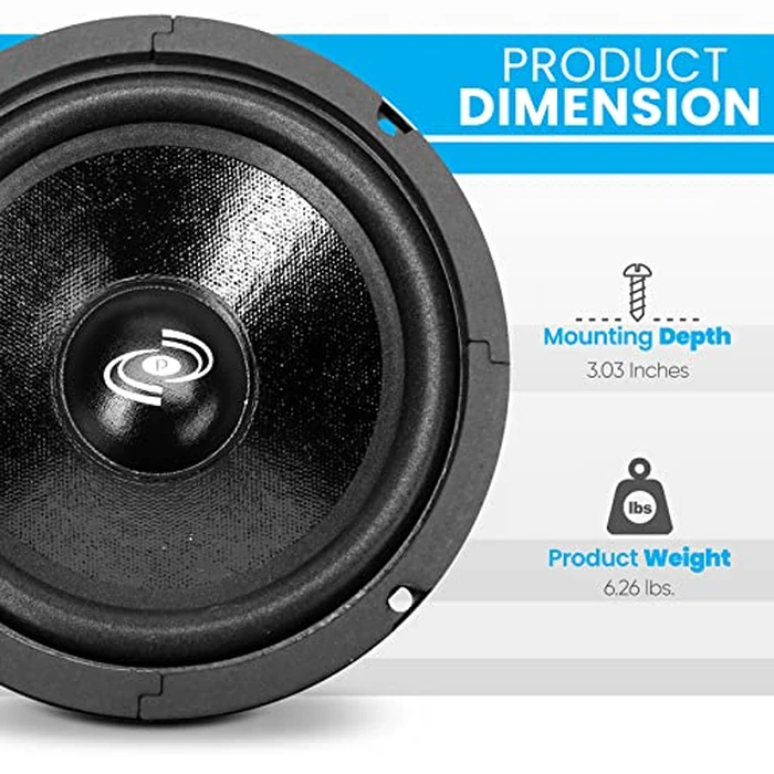 Pyle 8 Inch Car Midbass Woofer - 360 Watt High Powered Car Audio Sound Component Speaker System w/High-Temperature Kapton Voice Coil, 200Hz-5kHz Frequency, 94 dB, 8 Ohm, 35 oz Magnet by Pyle - Image 4