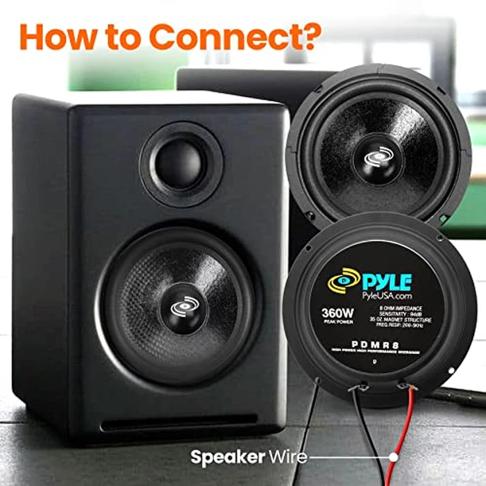 Pyle 8 Inch Car Midbass Woofer - 360 Watt High Powered Car Audio Sound Component Speaker System w/High-Temperature Kapton Voice Coil, 200Hz-5kHz Frequency, 94 dB, 8 Ohm, 35 oz Magnet by Pyle - Image 8