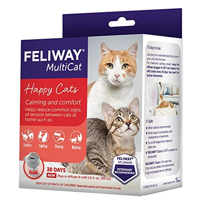 FELIWAY MultiCat 30 Day Cat Calming Plug In Pheromone Diffuser Starter Kit, 48ml - Helps Reduce Conflicts and Signs of Tension in Multi-Cat Households by FELIWAY - Image 2