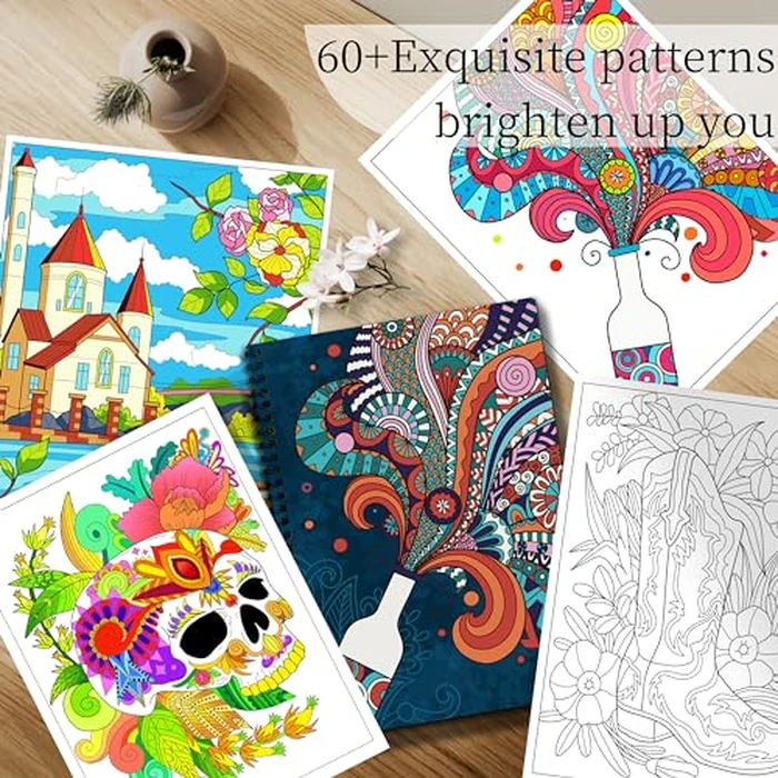 Kalysky Adult Coloring Books Set:3 Coloring Books for Adults Animal Flowers & Other Themes Designs.Coloring Books for Adults to Relax and Relieve Anxiety by Kalysky - Image 2