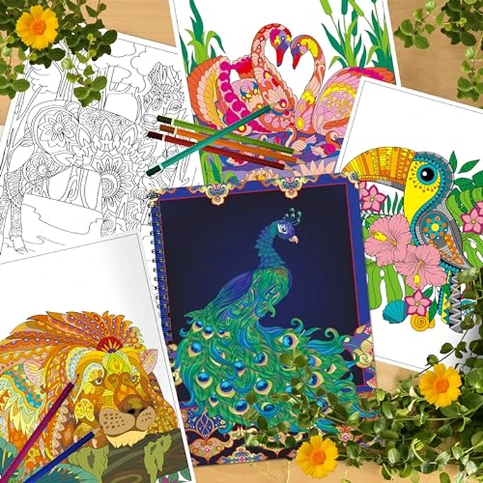 Kalysky Adult Coloring Books Set:3 Coloring Books for Adults Animal Flowers & Other Themes Designs.Coloring Books for Adults to Relax and Relieve Anxiety by Kalysky - Image 4