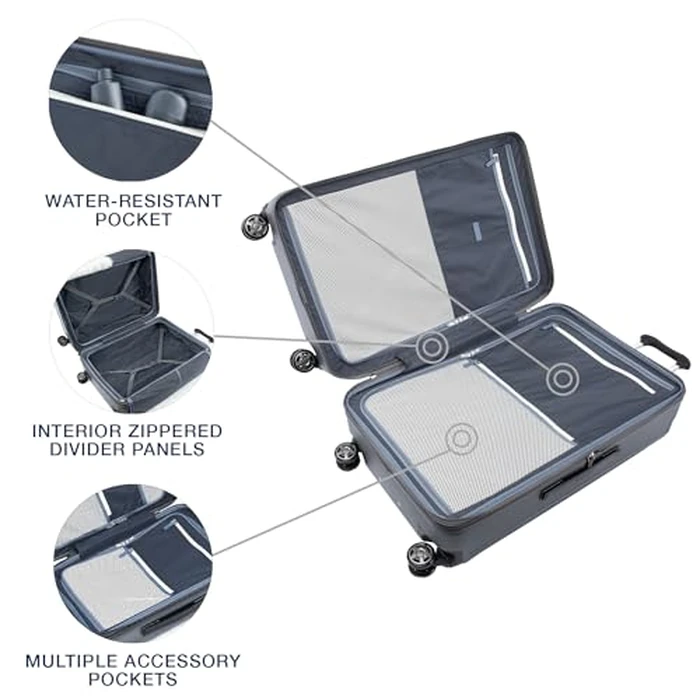 Travelpro Platinum Elite Hardside Expandable Checked Luggage, 8 Wheel Spinner, TSA Lock, Hard Shell Polycarbonate Suitcase, Vintage Grey, Checked Large 28-Inch by Travelpro - Image 5