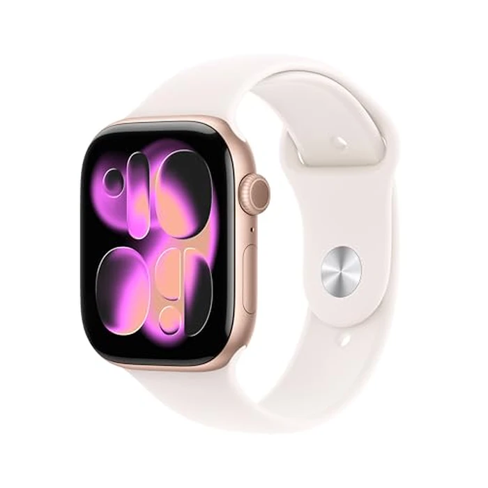 Apple Watch Series 11 [GPS 46mm] Smartwatch with Rose Gold Case and Light Blush Sport Band - S/M. Sleep Score, Fitness Tracker, Health Monitoring, Always-On Display, Water-Resistant by Apple - Used - Acceptable condition - CA$366.75