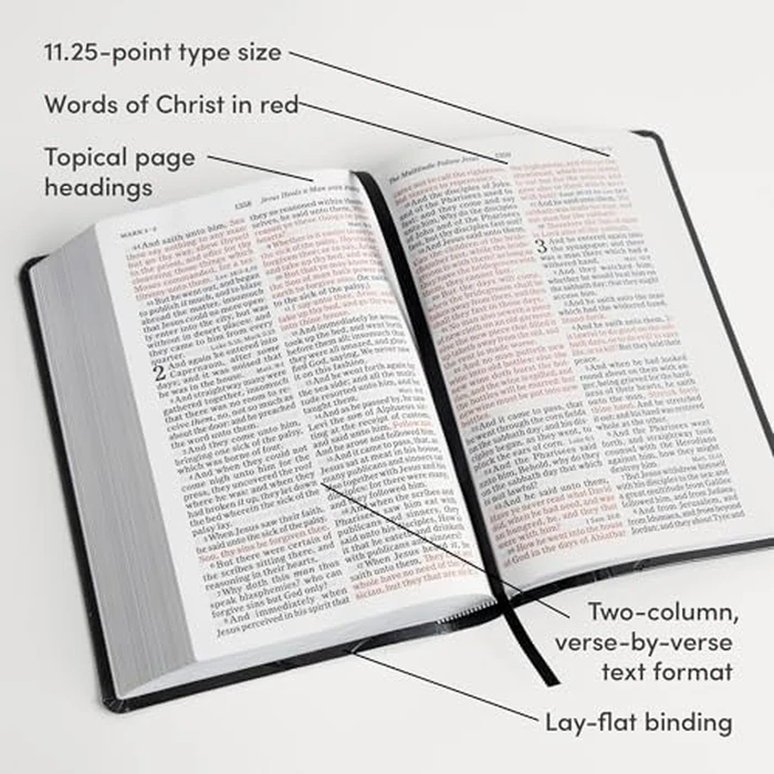 KJV Large Print Personal Size Reference Bible, Charcoal LeatherTouch Crown of Thorns, KJV Holy Bible, Red Letter, Pure Cambridge Text, Presentation Page, Cross-References, Full-Color Maps, Easy-to-Read Bible MCM Type by Holman Bibles - Image 2
