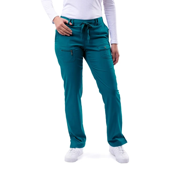 Adar Pro Scrubs for Women - Skinny Leg Yoga Scrub Pants - P4100 - Caribbean Blue - M by Adar Uniforms - Used - Like New condition