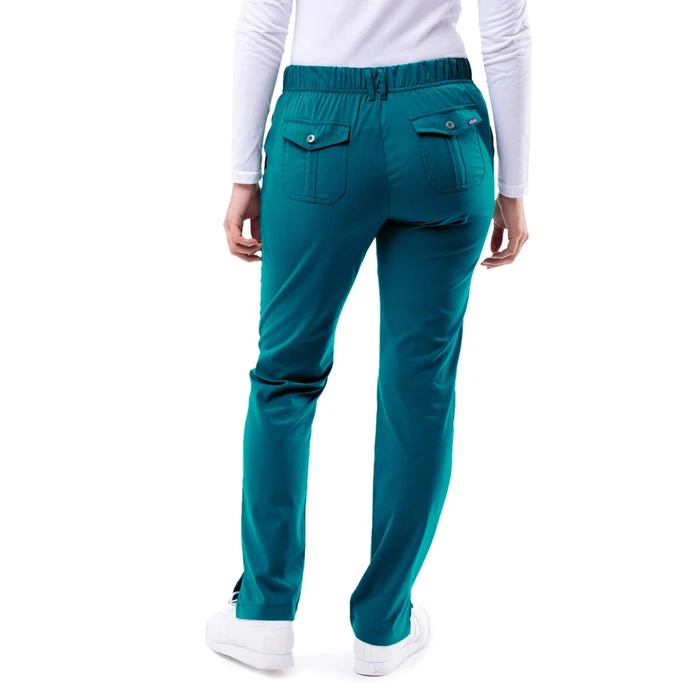 Adar Pro Scrubs for Women - Skinny Leg Yoga Scrub Pants - P4100 - Caribbean Blue - M by Adar Uniforms - Image 2