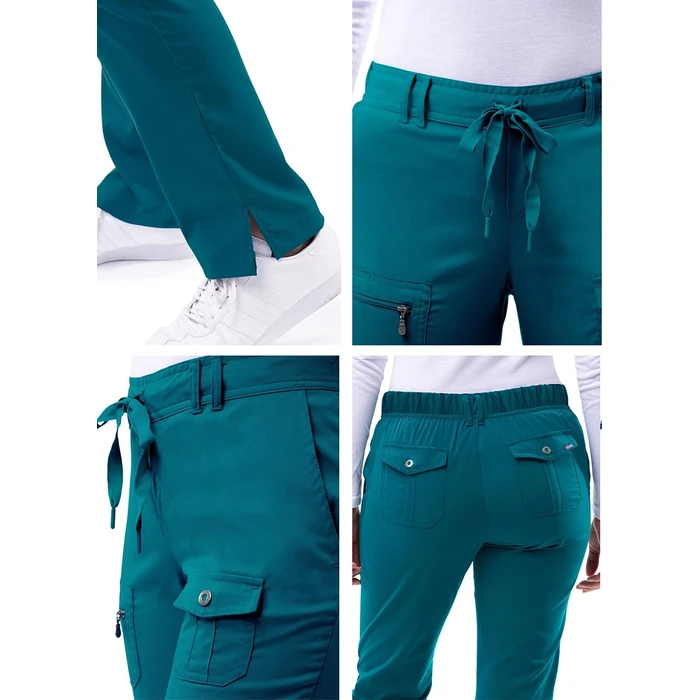 Adar Pro Scrubs for Women - Skinny Leg Yoga Scrub Pants - P4100 - Caribbean Blue - M by Adar Uniforms - Image 4
