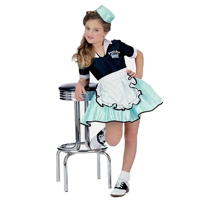Rubies 50's Car Hop Girl Costume for Kids, Girl's Medium by Rubies - Image 1