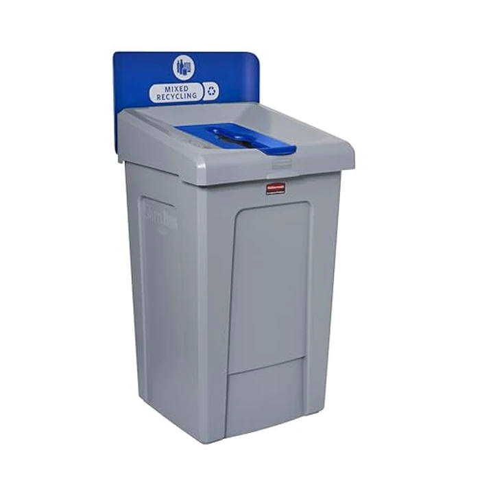 Rubbermaid Commercial Products SLIM JIM Recycling Station 1-Stream Mixed Recycling Bin/Can/Kit/Station, 33 GAL, for Kitchens/Classrooms/Offices/Back of House/Higher Education/Commercial Facilities by Rubbermaid Commercial Products - Used - Like New condition - US$82.28