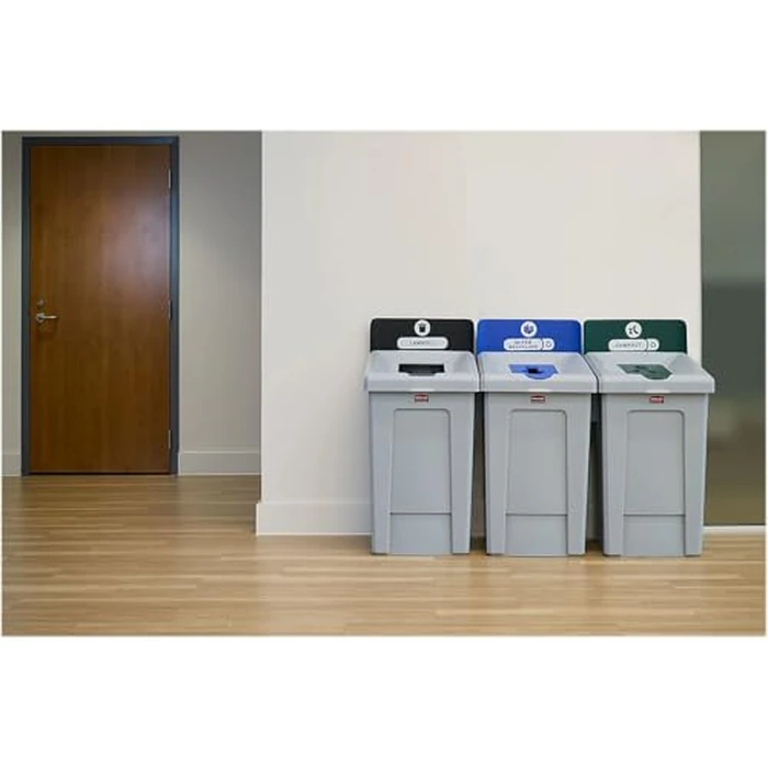 Rubbermaid Commercial Products SLIM JIM Recycling Station 1-Stream Mixed Recycling Bin/Can/Kit/Station, 33 GAL, for Kitchens/Classrooms/Offices/Back of House/Higher Education/Commercial Facilities by Rubbermaid Commercial Products - Image 2