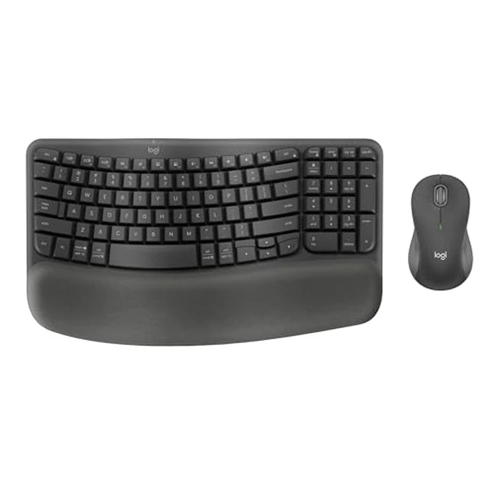 Logitech Wave Keys MK670 Combo, Wireless Ergonomic Keyboard with Signature M550 L Wireless Mouse, Comfortable Natural Typing, Bluetooth, Logi Bolt, for Multi-OS, Windows/Mac - Graphite by Logitech - Used - Acceptable condition - CA$63.00