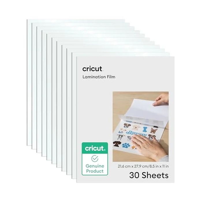 Cricut(R) Lamination Film - 8.5 in x 11 in (30 Count) - 15 Holographic + 15 Transparent Laminate Sheets - Adds a Protective, UV-Resistant Finish to Stickers, Scrapbooks, Decals, Cards, & More by Cricut - Used - Good condition - US$13.00