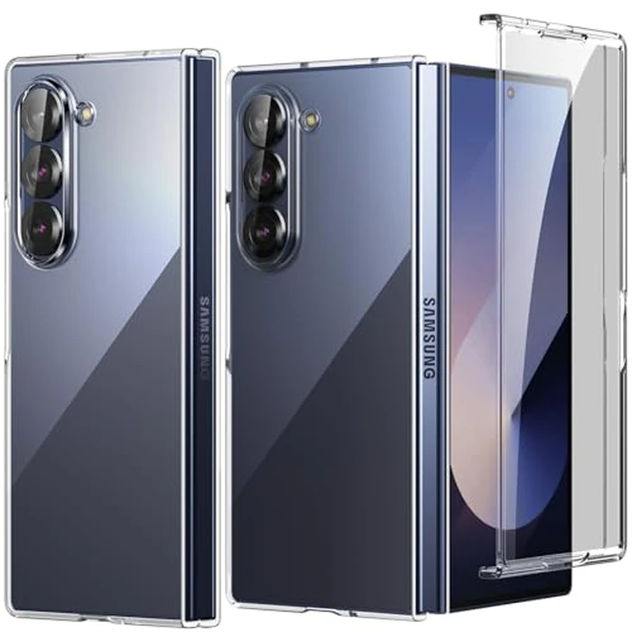 Foluu Clear Case for Samsung Galaxy Z Fold 6 with Front Built-in Screen Protector - Scratch Resistant Hard PC Back Bumper Protective Shockproof Cover for Samsung Galaxy Z Fold6 5G 2024 by Foluu - Used - Acceptable condition