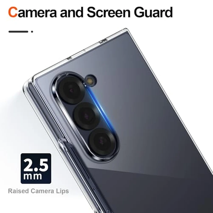 Foluu Clear Case for Samsung Galaxy Z Fold 6 with Front Built-in Screen Protector - Scratch Resistant Hard PC Back Bumper Protective Shockproof Cover for Samsung Galaxy Z Fold6 5G 2024 by Foluu - Image 4