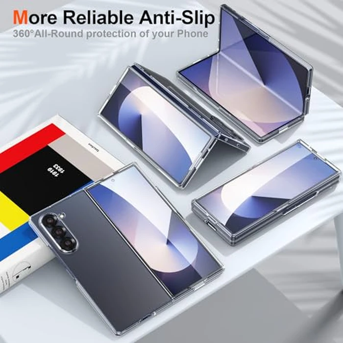 Foluu Clear Case for Samsung Galaxy Z Fold 6 with Front Built-in Screen Protector - Scratch Resistant Hard PC Back Bumper Protective Shockproof Cover for Samsung Galaxy Z Fold6 5G 2024 by Foluu - Image 6