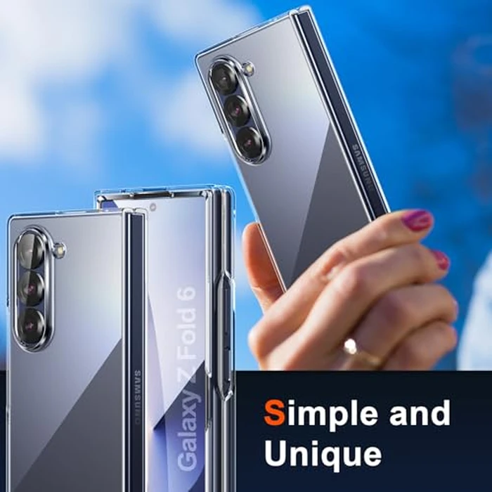 Foluu Clear Case for Samsung Galaxy Z Fold 6 with Front Built-in Screen Protector - Scratch Resistant Hard PC Back Bumper Protective Shockproof Cover for Samsung Galaxy Z Fold6 5G 2024 by Foluu - Image 7
