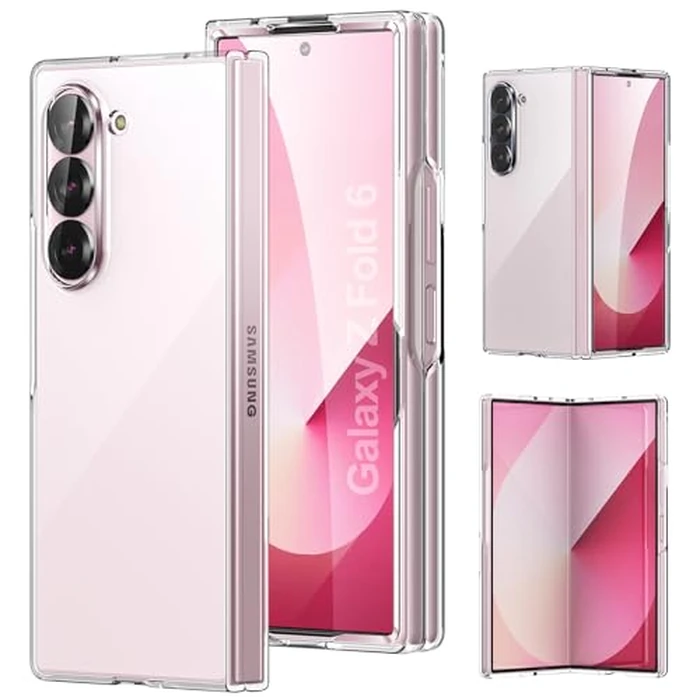 Foluu Clear Case for Samsung Galaxy Z Fold 6 with Front Built-in Screen Protector - Scratch Resistant Hard PC Back Bumper Protective Shockproof Cover for Samsung Galaxy Z Fold6 5G 2024 by Foluu - Image 8
