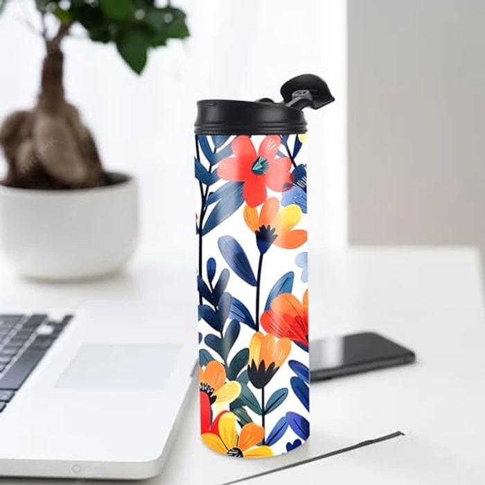 Joyclub 8 Pack Sublimation Water Bottle Blanks Dual Opening 20 oz Sublimation Tumblers with Leakproof Lid and Straw Insulated Stainless Steel Sports Cups by Joyclub - Image 6