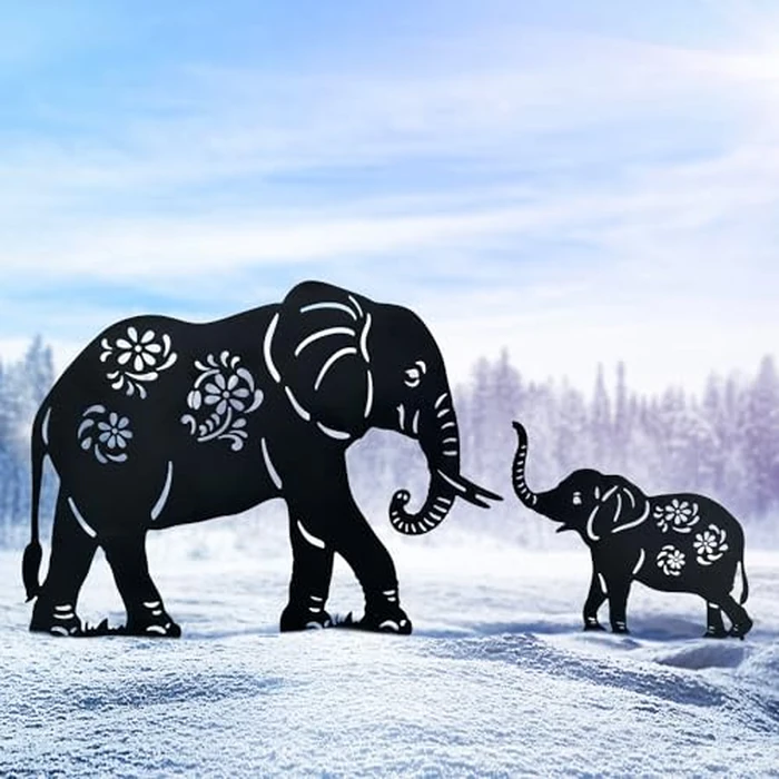 TIGGSY Elephant Metal Decorative Garden Stakes Elephant Gifts for Women/Men Elephant Lovers Gifts Silhouette Statues for Yard Art, Outside, Patio, Outdoor Decor, Garden Decorations, Lawn Ornament by TIGGSY - Image 8