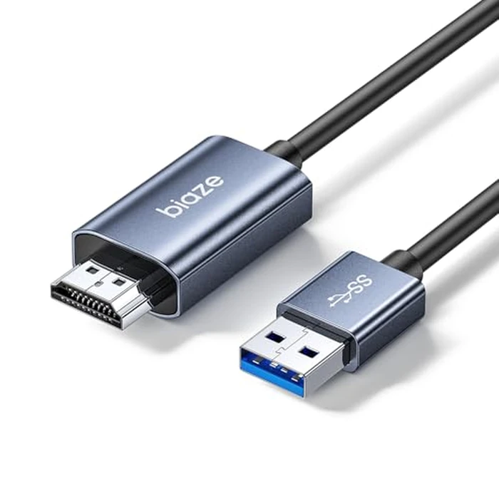 biaze USB 3.0 to HDMI Cable 5Ft, 1080P@60Hz 5Gbps USB to HDMI Adpter High Speed for Connecting Laptop/PC/PS5/Xbox/Switch to TV/Monitor/Projector, Screen Mirroring and Display Extension by biaze - Used - Like New condition - US$21.84