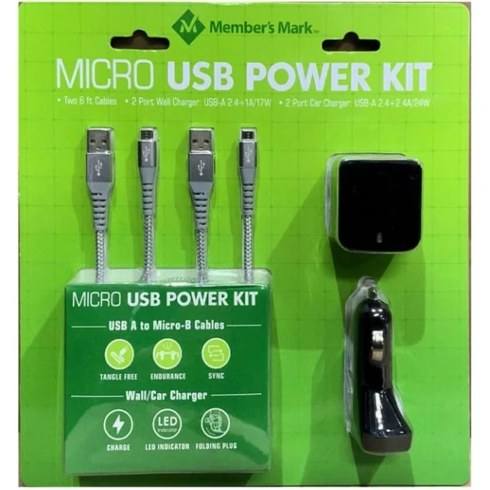 Member's Mark Micro USB Power Kit - Grey by Member's Mark - Image 1