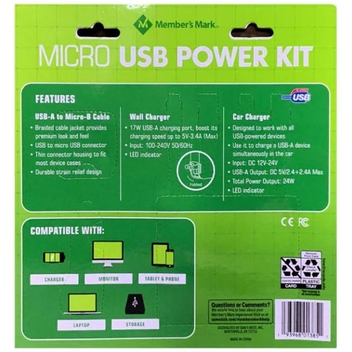Member's Mark Micro USB Power Kit - Grey by Member's Mark - Image 2