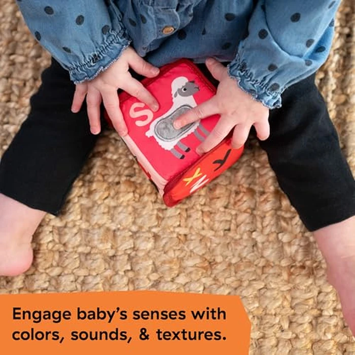 Baby Einstein Alpha Stacks Baby Learning Blocks, Soft, Multisensory Stacking Toys with Letters A-Z, Animals, Colors & Textures, Set of 4, Ages 3 Months+ by Baby Einstein - Image 5