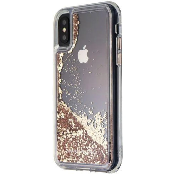 Case-Mate Waterfall Liquid Glitter Case for iPhone X l iPhone Xs - Waterfall Liquid Glitter (Clear/Gold) by Case-Mate - Image 2