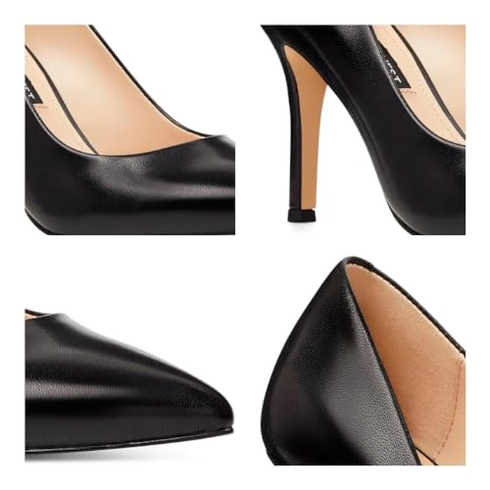 Nine West Women's Flax Pump, Black Leather, 8 W by Nine West - Image 2