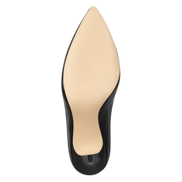 Nine West Women's Flax Pump, Black Leather, 8 W by Nine West - Image 5