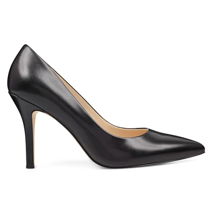 Nine West Women's Flax Pump, Black Leather, 8 W by Nine West - Image 7