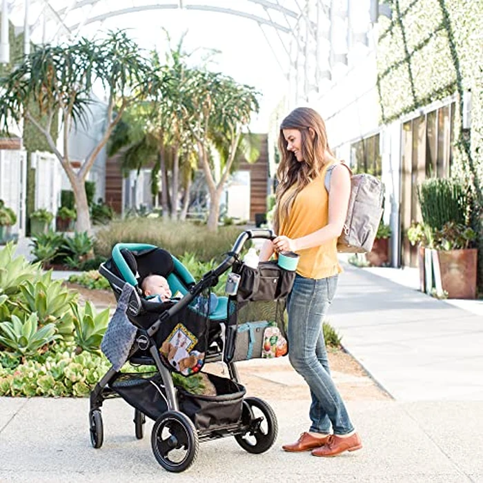 J.L. Childress Side Sling Cargo Net - Stroller Organizer Attachment for Storage, Mesh Bag for Baby Accessories, Universal Fit, Non-Slip and Adjustable Straps - Black by J.L. Childress - Image 4