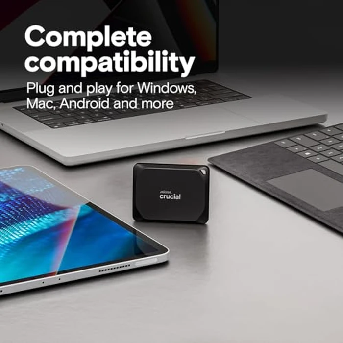 Crucial X10 Pro 1TB Portable SSD, Up to 2100MB/s Read, 2000MB/s Write, 3.2 USB-C, External Solid State Drive, Durable Storage for PC & Mac, for Professional Creators, Black - CT1000X10PROSSD902 by Crucial - Image 5