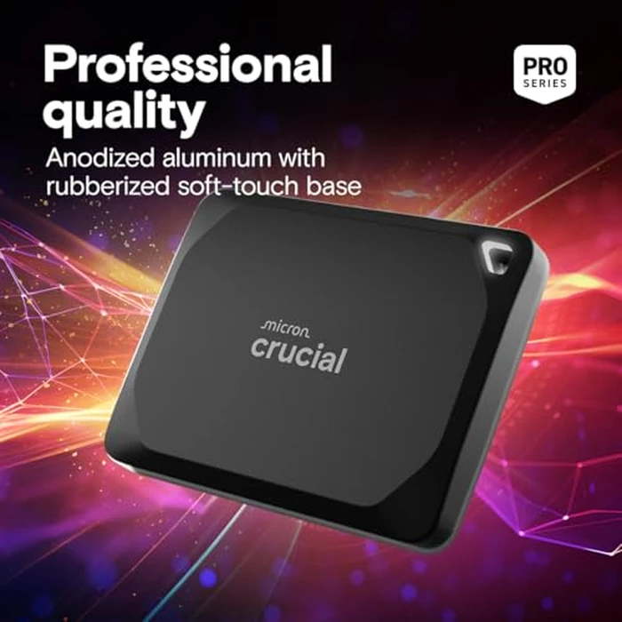Crucial X10 Pro 1TB Portable SSD, Up to 2100MB/s Read, 2000MB/s Write, 3.2 USB-C, External Solid State Drive, Durable Storage for PC & Mac, for Professional Creators, Black - CT1000X10PROSSD902 by Crucial - Image 6