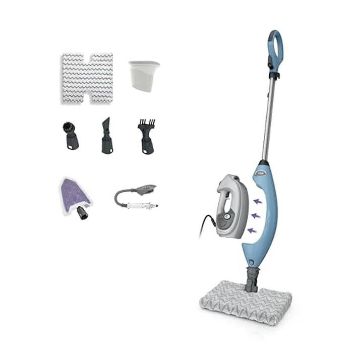 Shark Lift-Away 5-in-1 Steam Mop with Detachable Handheld Steam Cleaner, for Whole Home Cleaning including Sealed Hard Floors, Kitchens, Bathrooms, Upholstery, Cars, Grout & more, Blueberry, S3972BRN by Shark - Used - Very Good condition - US$129.87