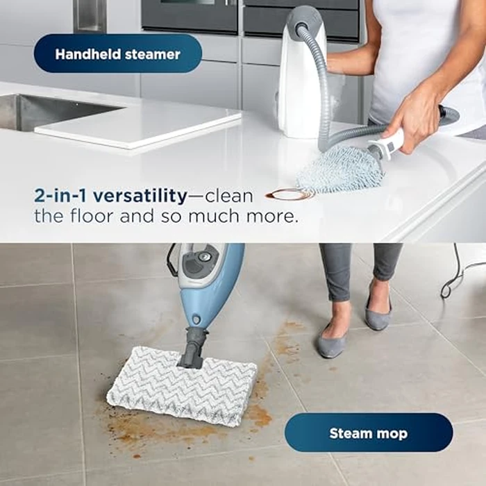 Shark Lift-Away 5-in-1 Steam Mop with Detachable Handheld Steam Cleaner, for Whole Home Cleaning including Sealed Hard Floors, Kitchens, Bathrooms, Upholstery, Cars, Grout & more, Blueberry, S3972BRN by Shark - Image 2