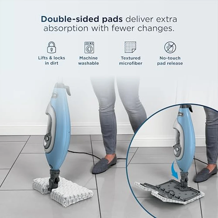 Shark Lift-Away 5-in-1 Steam Mop with Detachable Handheld Steam Cleaner, for Whole Home Cleaning including Sealed Hard Floors, Kitchens, Bathrooms, Upholstery, Cars, Grout & more, Blueberry, S3972BRN by Shark - Image 5