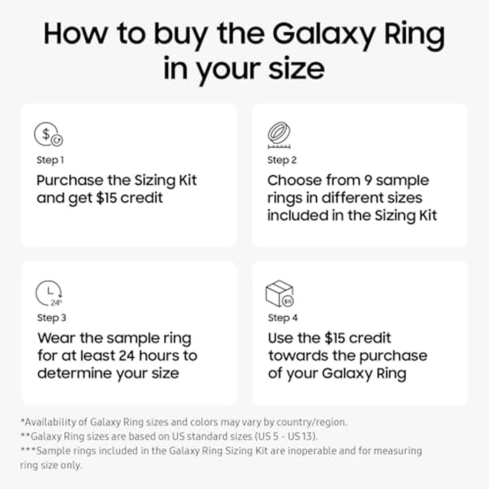 Samsung Galaxy Ring, AI Smart Ring, Fitness Monitor, Sleep Tracker, Up to 7 Days Battery Life - Size 14, Titanium Black (CAD Version & Warranty) by Samsung - Image 2