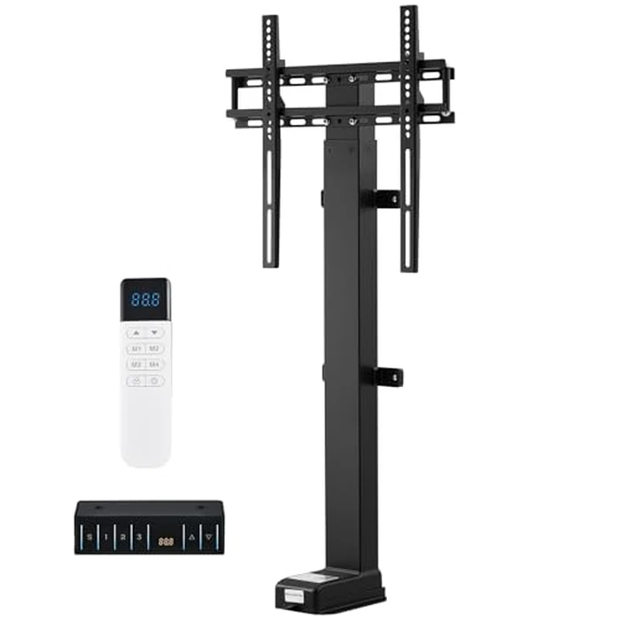 CO-Z Motorized TV Lift for 32-65 Inch TV Mount Mechanism with Digital Display Remote Control and Memory Setting, Height Adjustable 39-63 Inch,Load Capacity 177 Lbs for Home Office by CO-Z - Used - Good condition