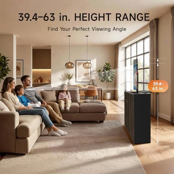 CO-Z Motorized TV Lift for 32-65 Inch TV Mount Mechanism with Digital Display Remote Control and Memory Setting, Height Adjustable 39-63 Inch,Load Capacity 177 Lbs for Home Office by CO-Z - Image 3