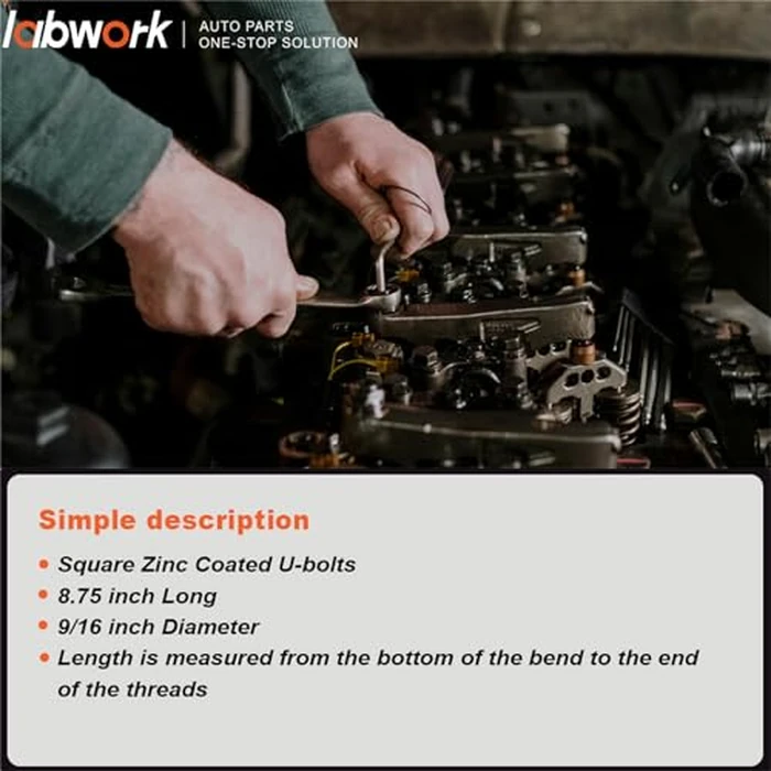 labwork 4 Pcs Square U-Bolts for 2.5 Wide Leaf Replacement for Chevy Silverado 1988-2019 by labwork - Image 3